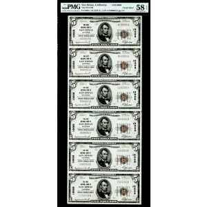 $5 1929 Small brown seal Small National Bank Notes 1800-1 (2)