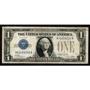 $1 1928-A blue seal. Small Silver Certificates 1601