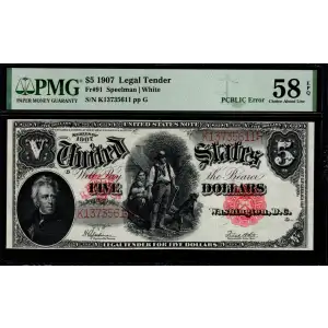 $5  Small Red, scalloped Legal Tender Issues 91 (2)