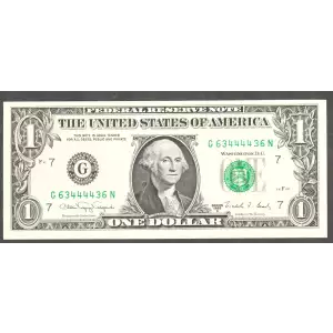 $1 1988-A. Green seal. Small Size $1 Federal Reserve Notes 1915-G