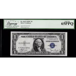 $1 1935-C blue seal. Small Silver Certificates 1612