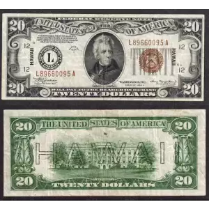 $20 1934-A brown seal Emergency Notes Issued During WW2 2305
