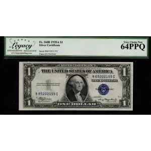 $1 1935-A blue seal. Small Silver Certificates 1608