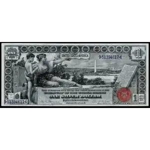 $1 1896 Small Red with rays Silver Certificates 224 (2)
