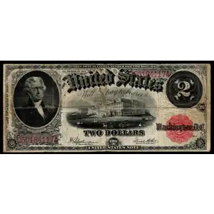 $2  Small Red, scalloped Legal Tender Issues 60