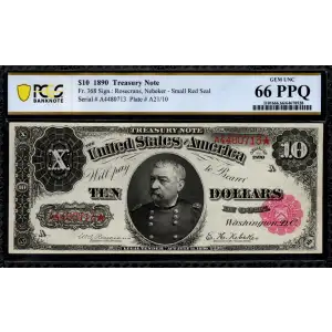 $10 1890 Small Red Treasury or Coin Notes 368