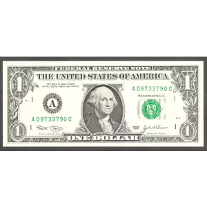 $1 2003 Green seal. Small Size $1 Federal Reserve Notes 1928-A