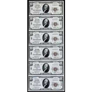 $10 1929 small brown seal. Small National Bank Notes 1801-1