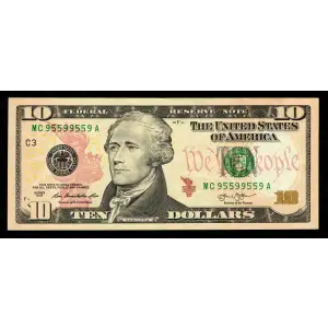 $10 2013 Treasury seal. Small Size $10 Federal Reserve Notes 2042-C