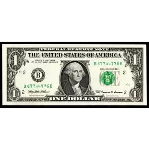 $1 1999 Green seal. Small Size $1 Federal Reserve Notes 1924-E