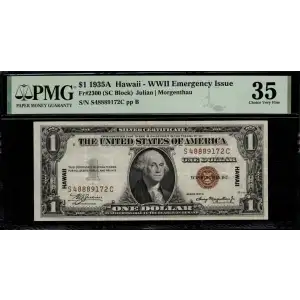 $1 1935-A brown seal Emergency Notes Issued During WW2 2300