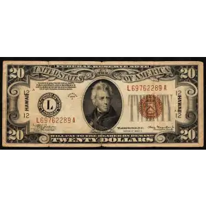 $20 1934-A brown seal Emergency Notes Issued During WW2 2305