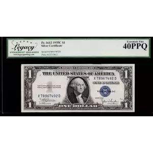 $1 1935-C blue seal. Small Silver Certificates 1612