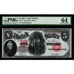 $5  Small Red, scalloped Legal Tender Issues 91