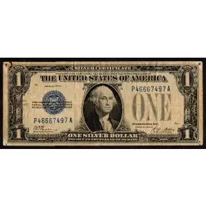 $1 1928-A blue seal. Small Silver Certificates 1601 (2)