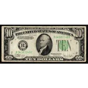 $10 1934-C.  Small Size $10 Federal Reserve Notes 2008-B