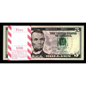 $5 2021 Small Size $5 Federal Reserve Notes 1999-A*
