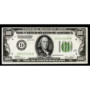 $100 1928-A.  Small Size $100 Federal Reserve Notes 2151-D