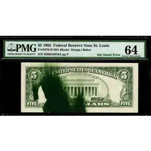 $5 1985  Small Size $5 Federal Reserve Notes 1978-H