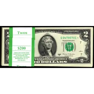 $2 2017-A. Green seal Small Size $2 Federal Reserve Notes 1941-G*