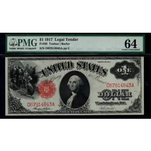 $1 1917 Small Red, scalloped Legal Tender Issues 36
