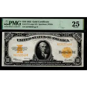 $10 1922 Gold Gold Certificates 1173 (2)
