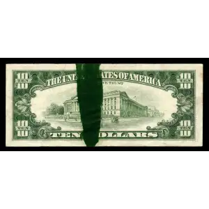 $10 1988-A. Treasury seal. Small Size $10 Federal Reserve Notes 2028-B