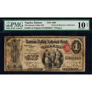$1 Original Red with rays, blue serial no. First Charter Period 380