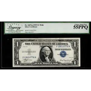$1 1935 blue seal. Small Silver Certificates 1607m