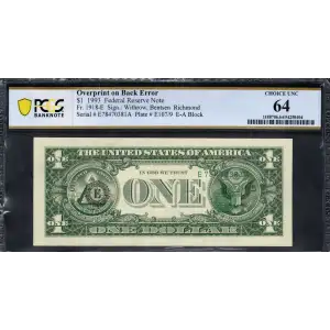 $1 1993 Green seal. Small Size $1 Federal Reserve Notes 1918-E