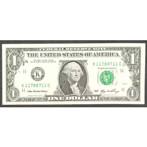 $1 2006 Green seal. Small Size $1 Federal Reserve Notes 1933-K