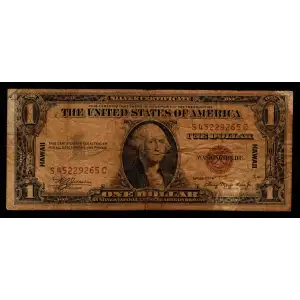 $1 1935-A brown seal Emergency Notes Issued During WW2 2300 (2)