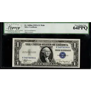 $1 1935-A blue seal. Small Silver Certificates 1608m (2)