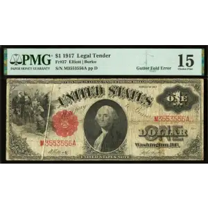 $1 1917 Small Red, scalloped Legal Tender Issues 37