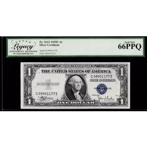 $1 1935-C blue seal. Small Silver Certificates 1612