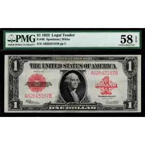 $1 1923 Small Red, scalloped Legal Tender Issues 40