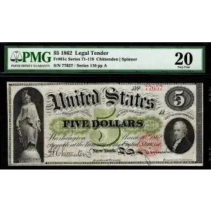 $5 Series 71-119 at lower left Type 2 Legal Tender Issues 61c