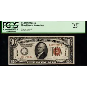 1934-A $10 L67652263A PCGS Currency 25