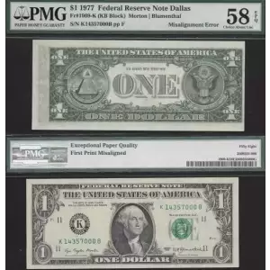 Federal Reserve Note Dallas