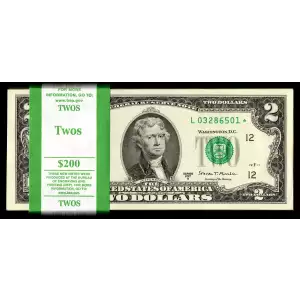 $2 2017-A STAR PACK 100 CONSECUTIVE STAR REPLACEMENT NOTES GEM 