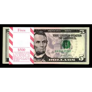 $5 2021 Small Size $5 Federal Reserve Notes 1999-A*
