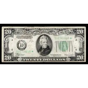 $20 1934-C. blue-Green seal. Small Size $20 Federal Reserve Notes 2057-D*