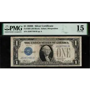 $1 1928-E blue seal. Small Silver Certificates 1605