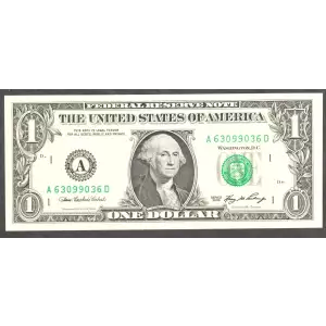 $1 2006 Green seal. Small Size $1 Federal Reserve Notes 1933-A