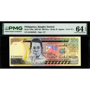 500 Piso 2001-2013, 2001-2002 Issue a. 2001; 2002; 2003; 2004; 2005. Signature 17 Philippines 196