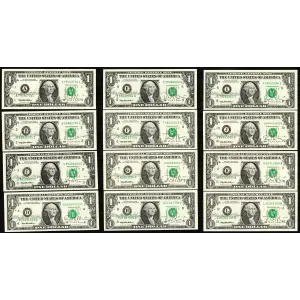 $1 1995 Green seal. Small Size $1 Federal Reserve Notes 1921-A (4)