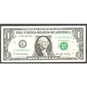 $1 2006 Green seal. Small Size $1 Federal Reserve Notes 1933-K