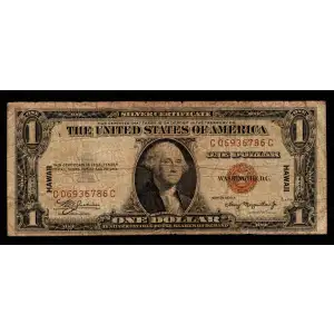 $1 1935-A brown seal Emergency Notes Issued During WW2 2300 (2)