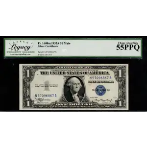 $1 1935-A blue seal. Small Silver Certificates 1608m