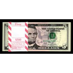 $5 2021 Small Size $5 Federal Reserve Notes 1999-A*